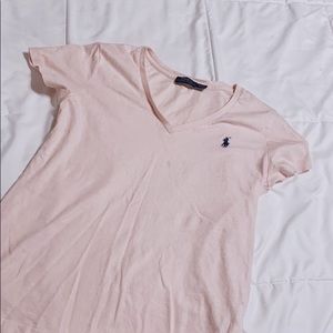 Pink and blue polo v neck